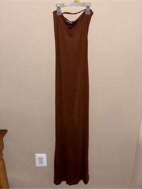 Sleeveless Brown Maxi Dress